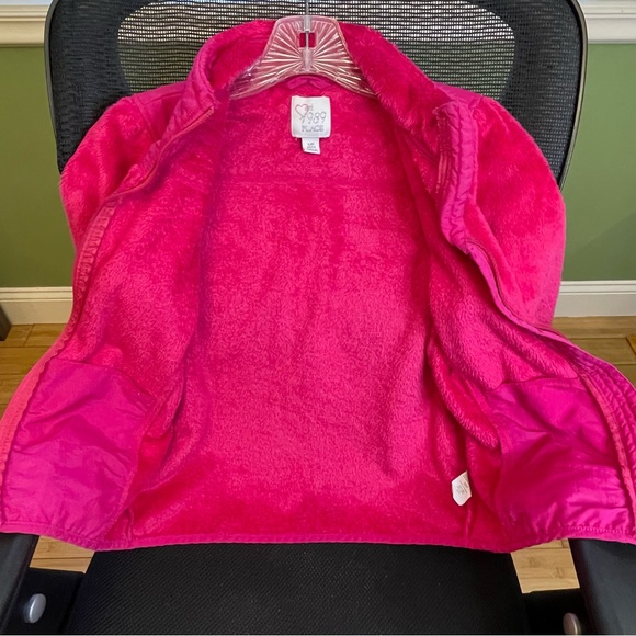 Children’s Place hot pink furry fleece jacket. Size L/G 10/12. Great condition. - Picture 4 of 8